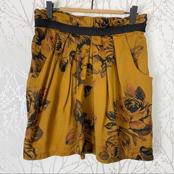 STARING AT STARS Paperbag Waist Cotton Floral Skirt Med Pockets Urban Outfitters - Picture 9 of 9